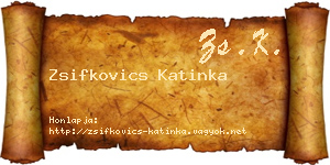 Zsifkovics Katinka névjegykártya